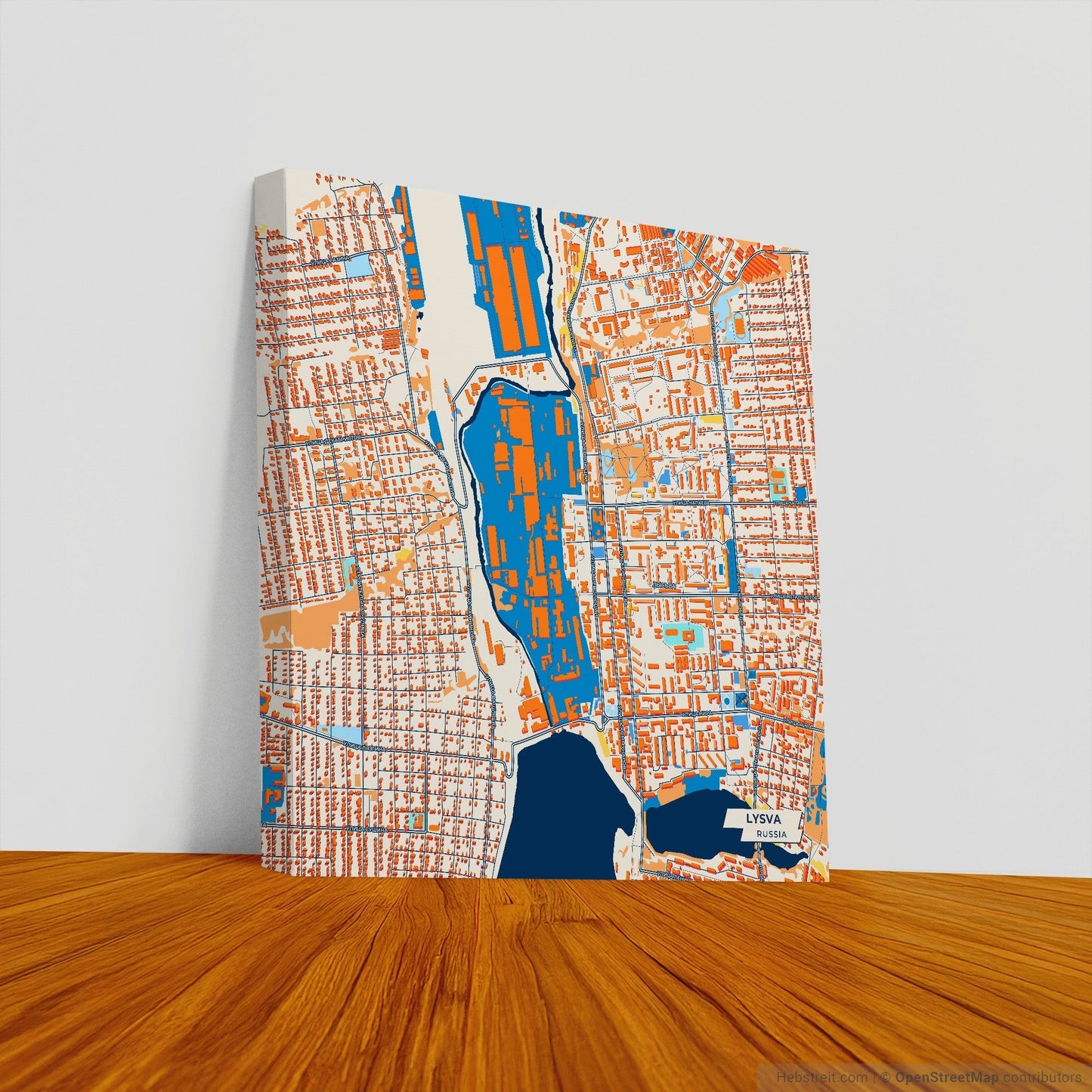 Лысьвенский Russia Colorful City Map Canvas Print