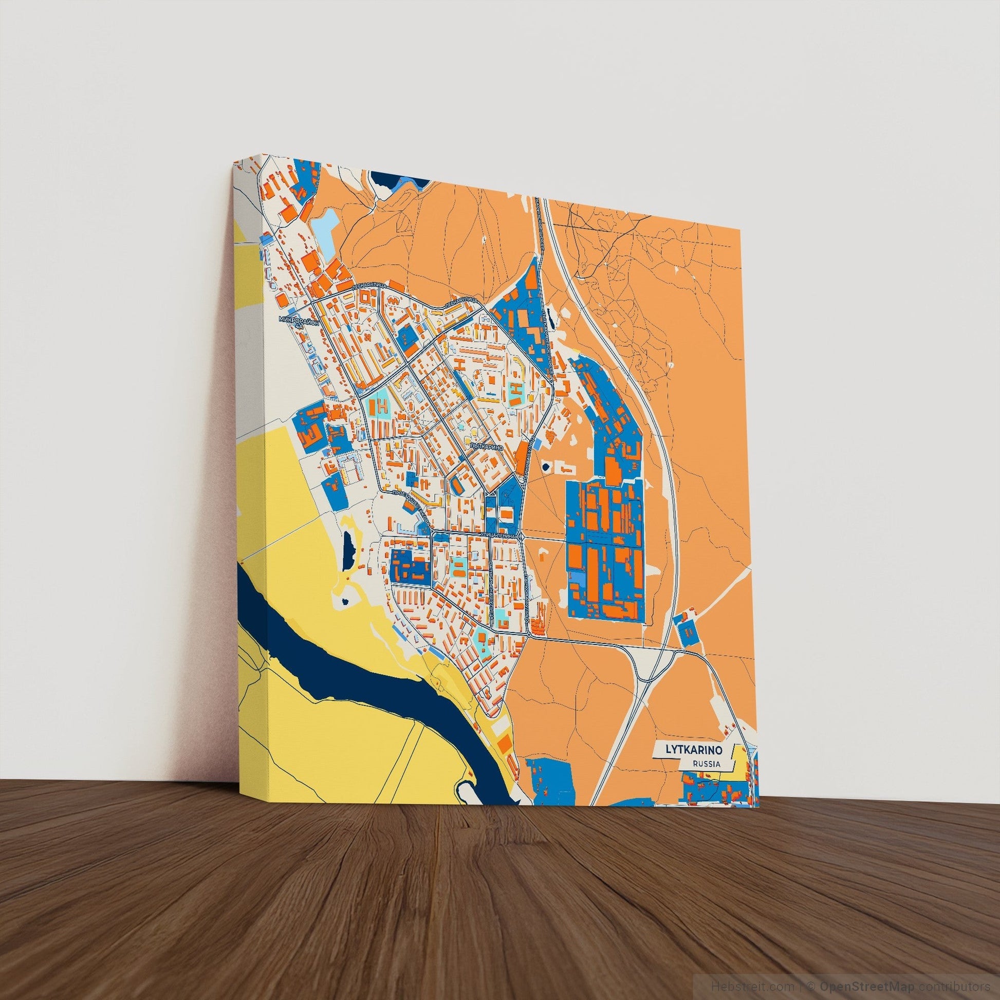 Лыткарино Russia Colorful City Map Canvas Print