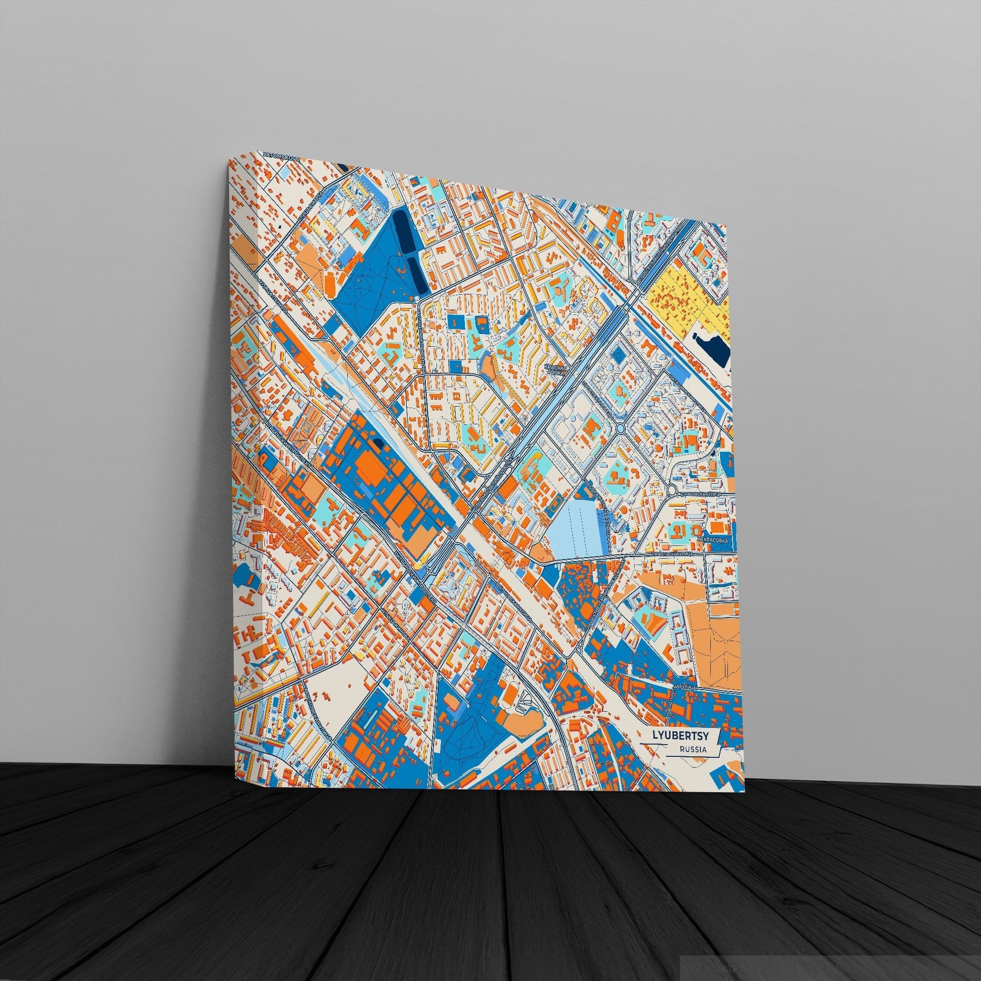 Люберцы Russia Colorful City Map Canvas Print