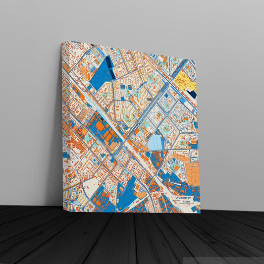 Люберцы Russia Colorful City Map Canvas Print