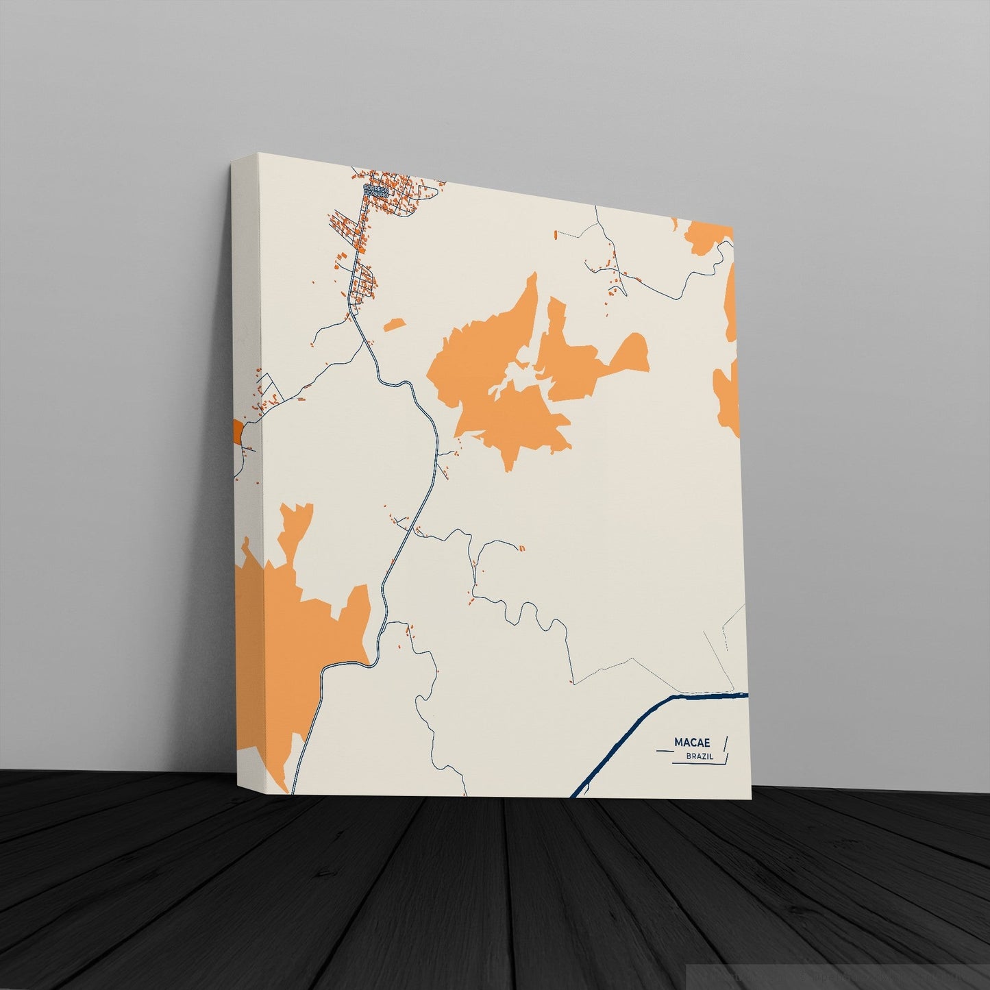 Macae Brazil Colorful City Map Canvas Print