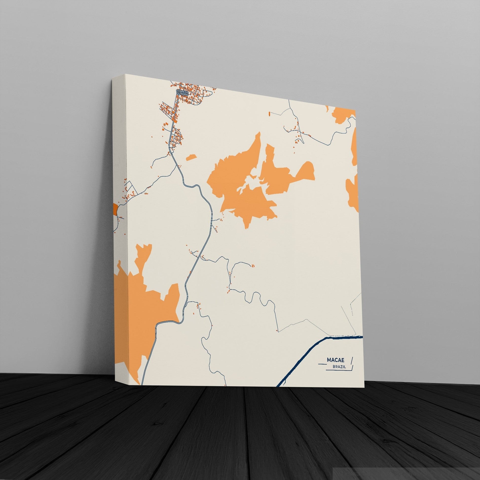 Macae Brazil Colorful City Map Canvas Print