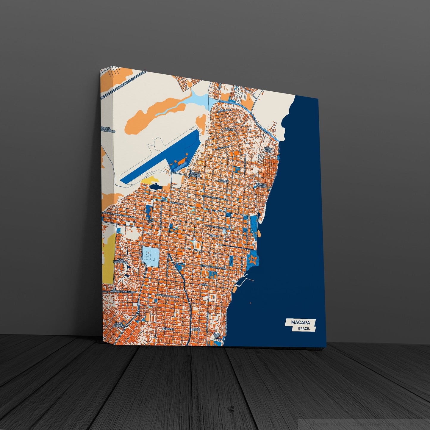 Macapa Brazil Colorful City Map Canvas Print