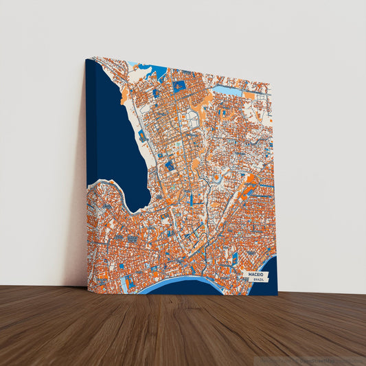 Maceio Brazil Colorful City Map Canvas Print