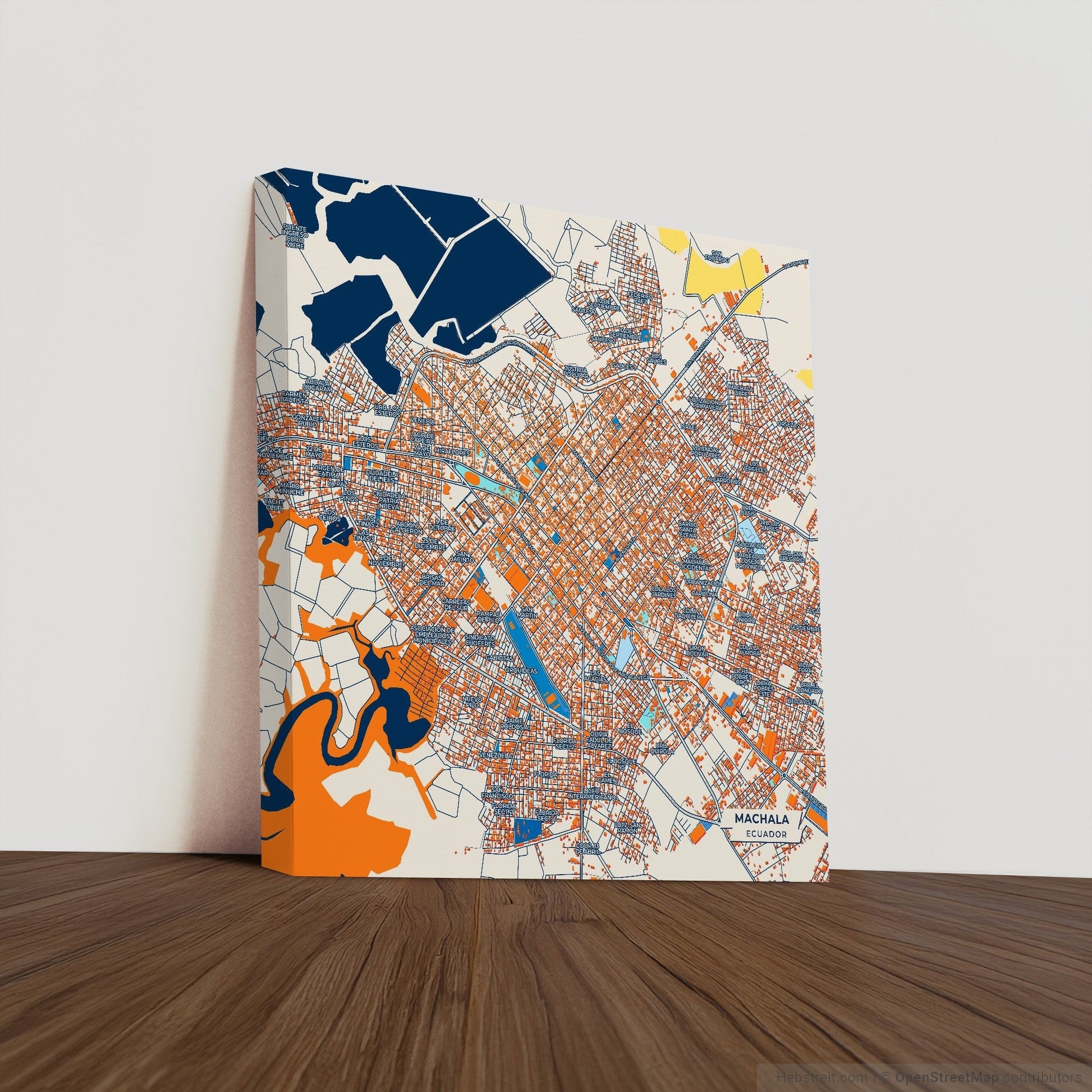 Machala Ecuador Colorful City Map Canvas Print