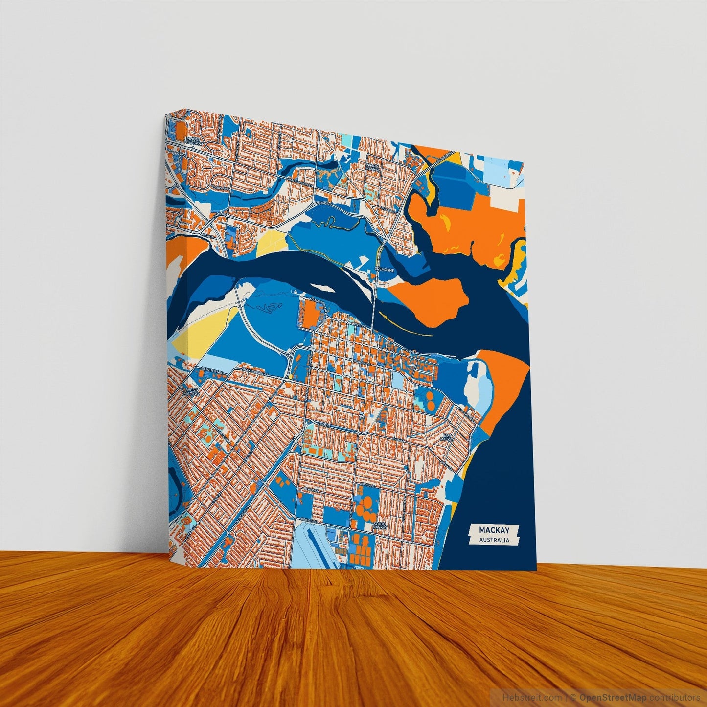 Mackay Australia Colorful City Map Canvas Print