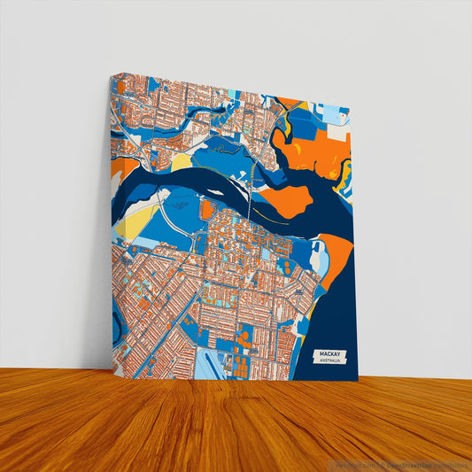 Mackay Australia Colorful City Map Canvas Print