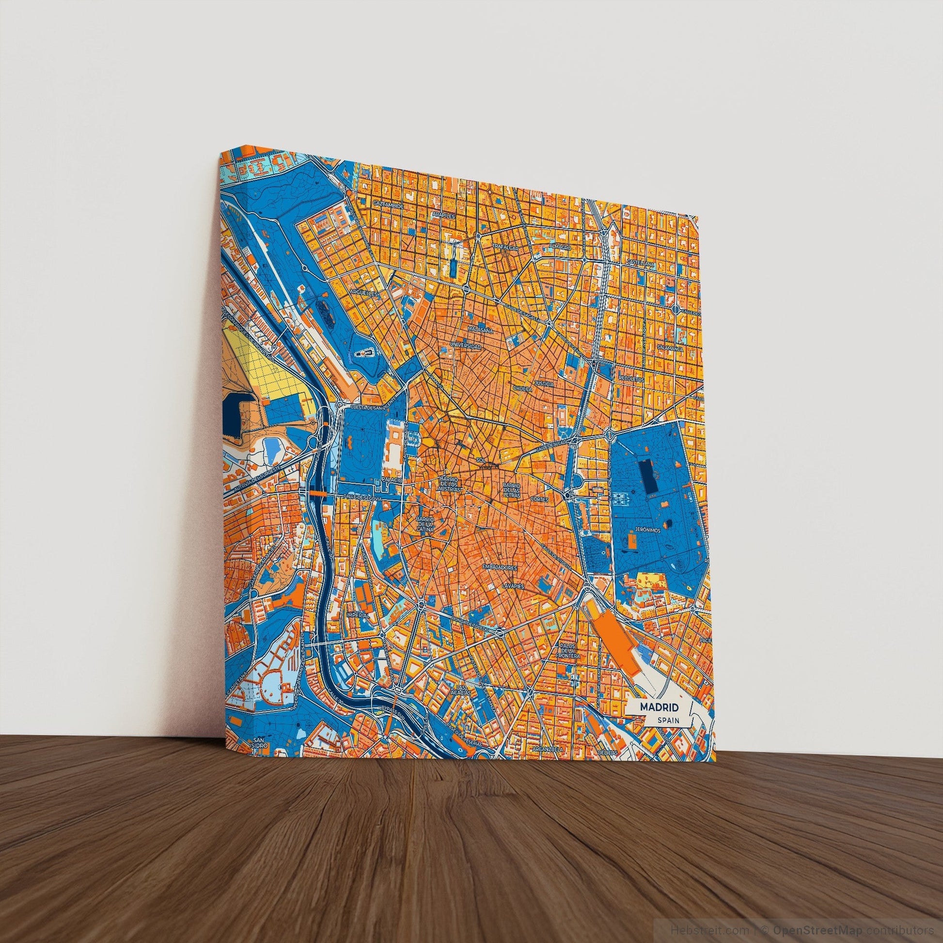 Madrid Spain Colorful City Map Canvas Print