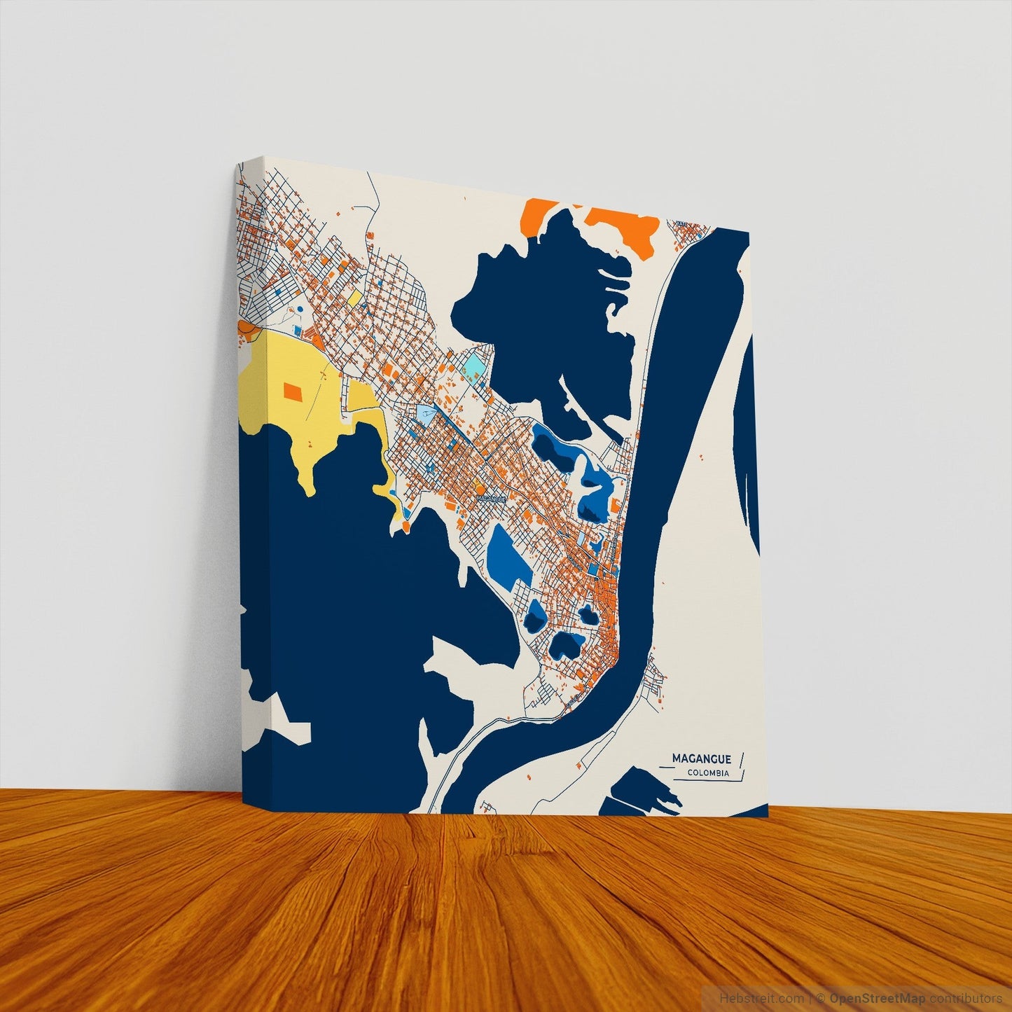 Magangue Colombia Colorful City Map Canvas Print