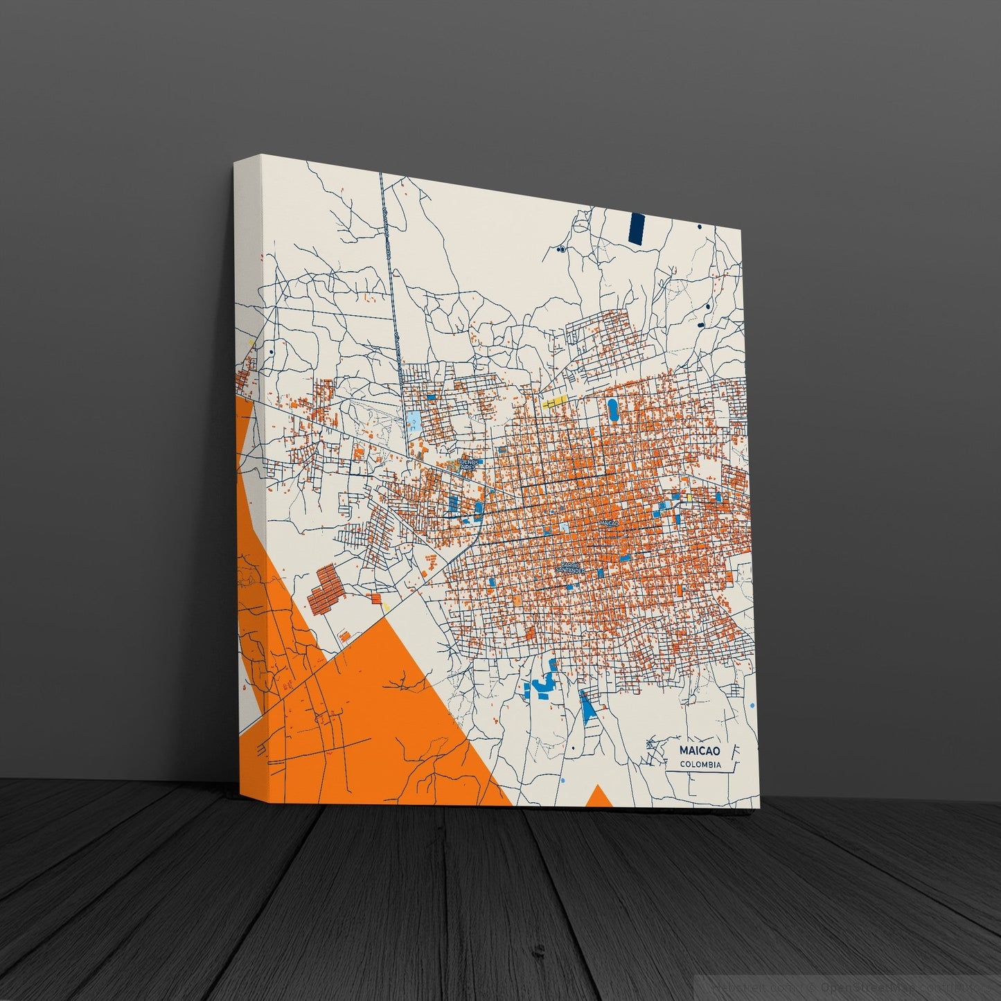 Maicao Colombia Colorful City Map Canvas Print