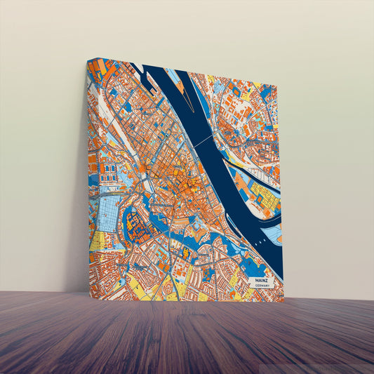 Mainz Germany Colorful City Map Canvas Print