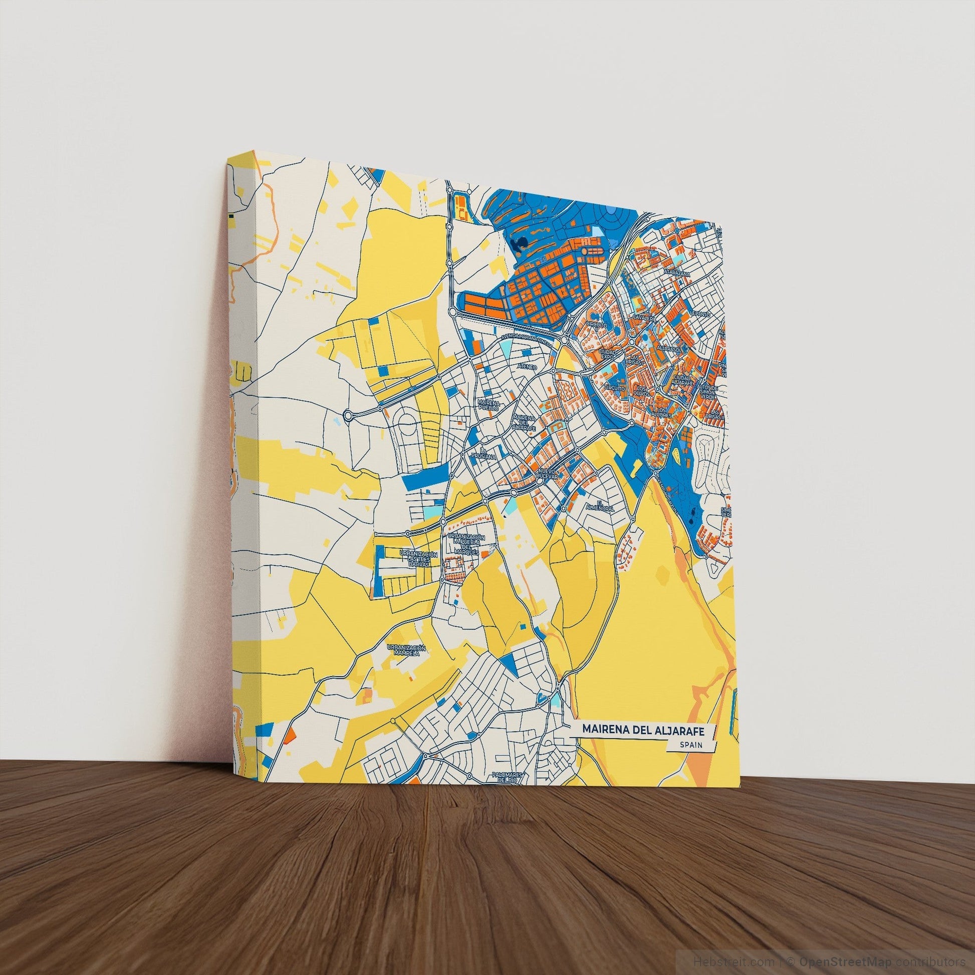 Mairena Del Aljarafe Spain Colorful City Map Canvas Print
