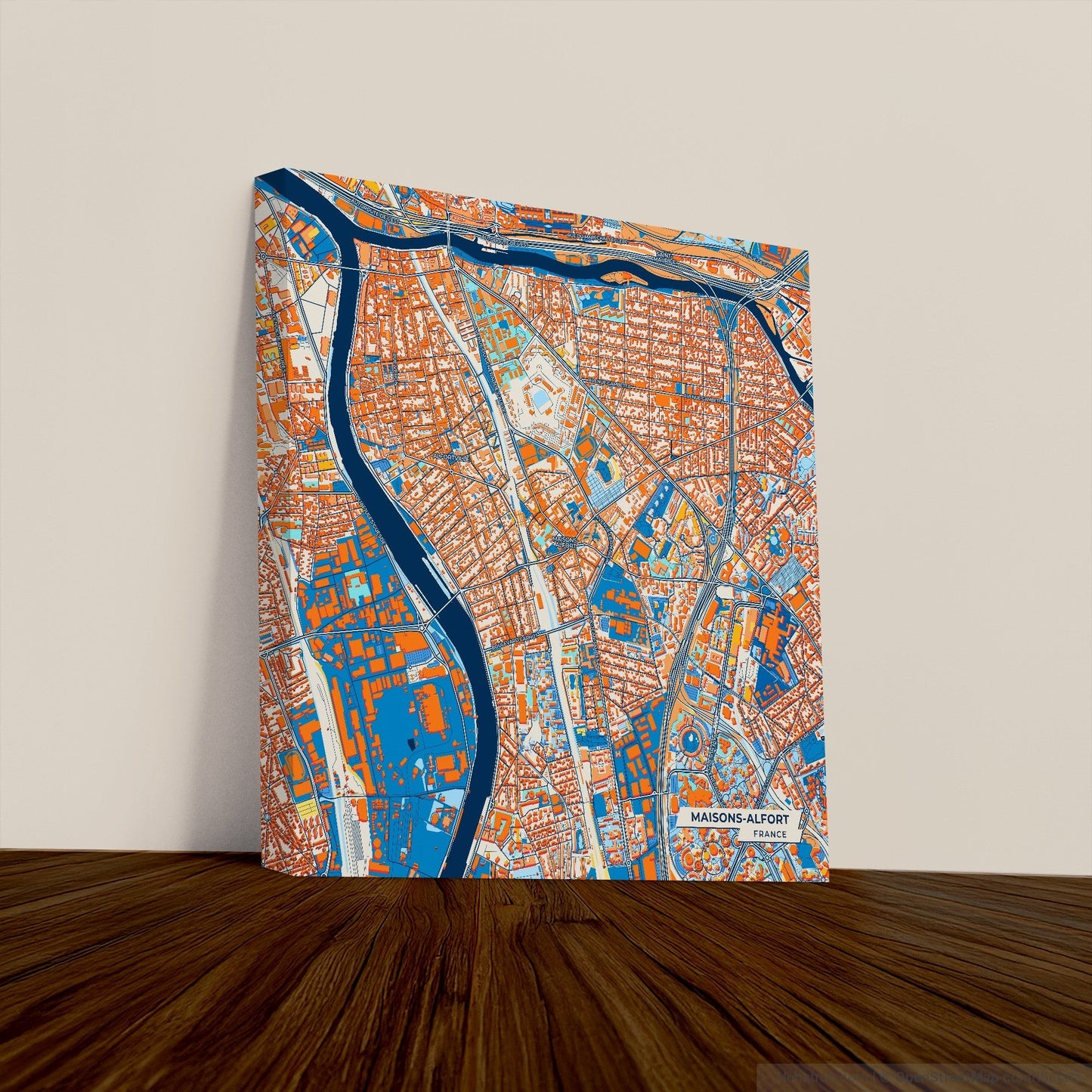 Maisons-Alfort France Colorful City Map Canvas Print