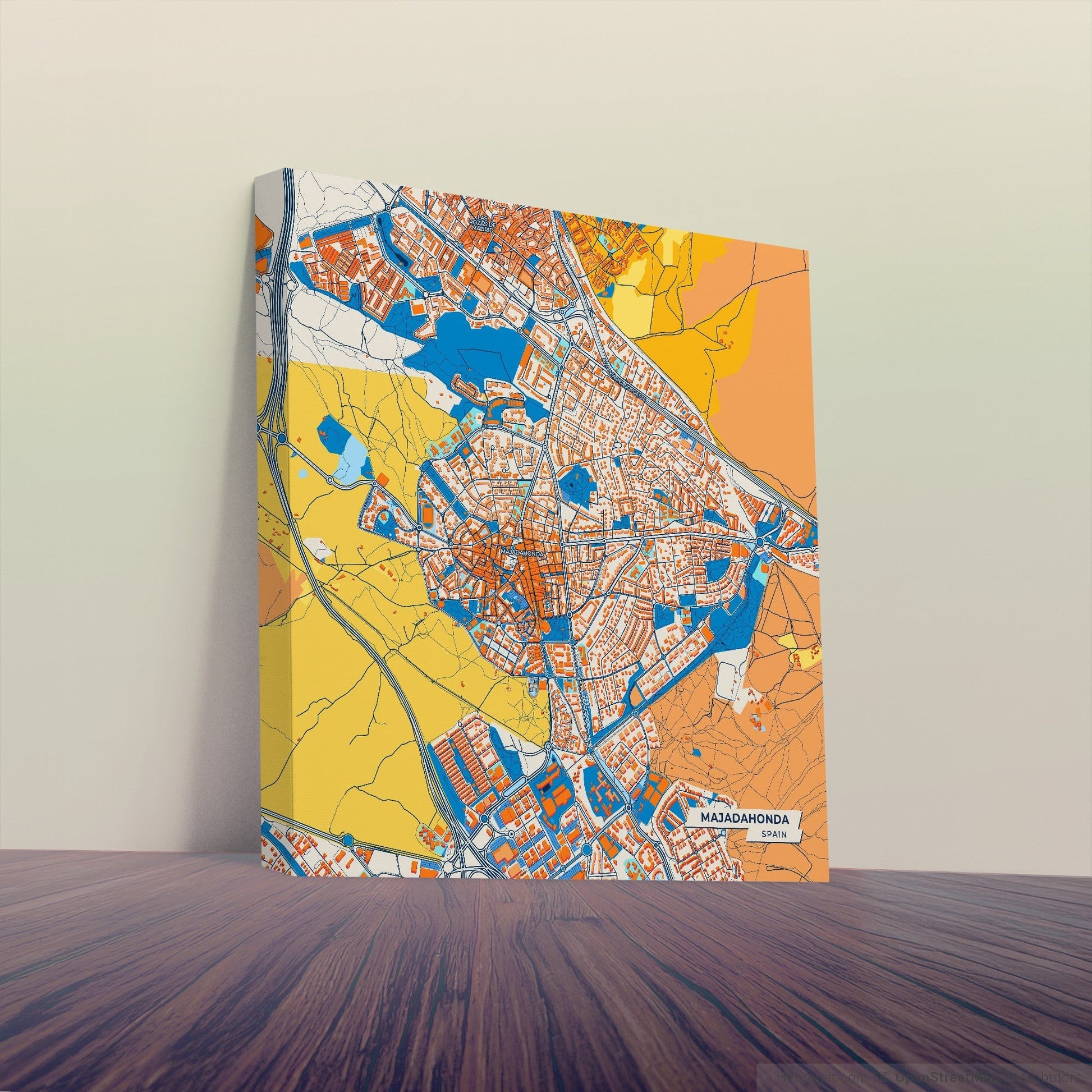 Majadahonda Spain Colorful City Map Canvas Print