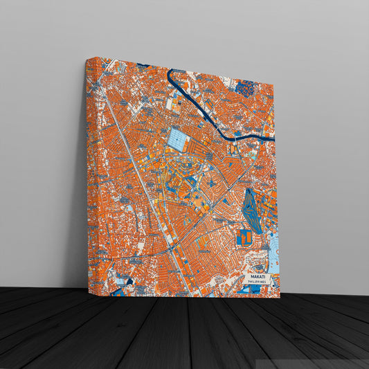 Makati Philippines Colorful City Map Canvas Print