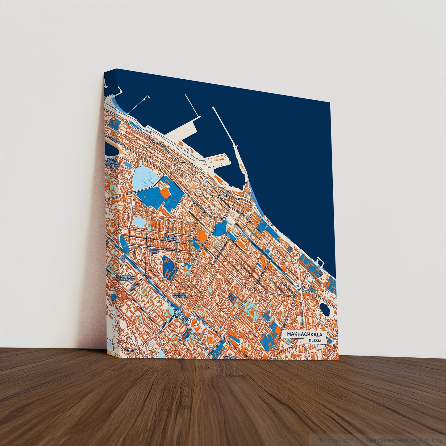 Махачкала Russia Colorful City Map Canvas Print