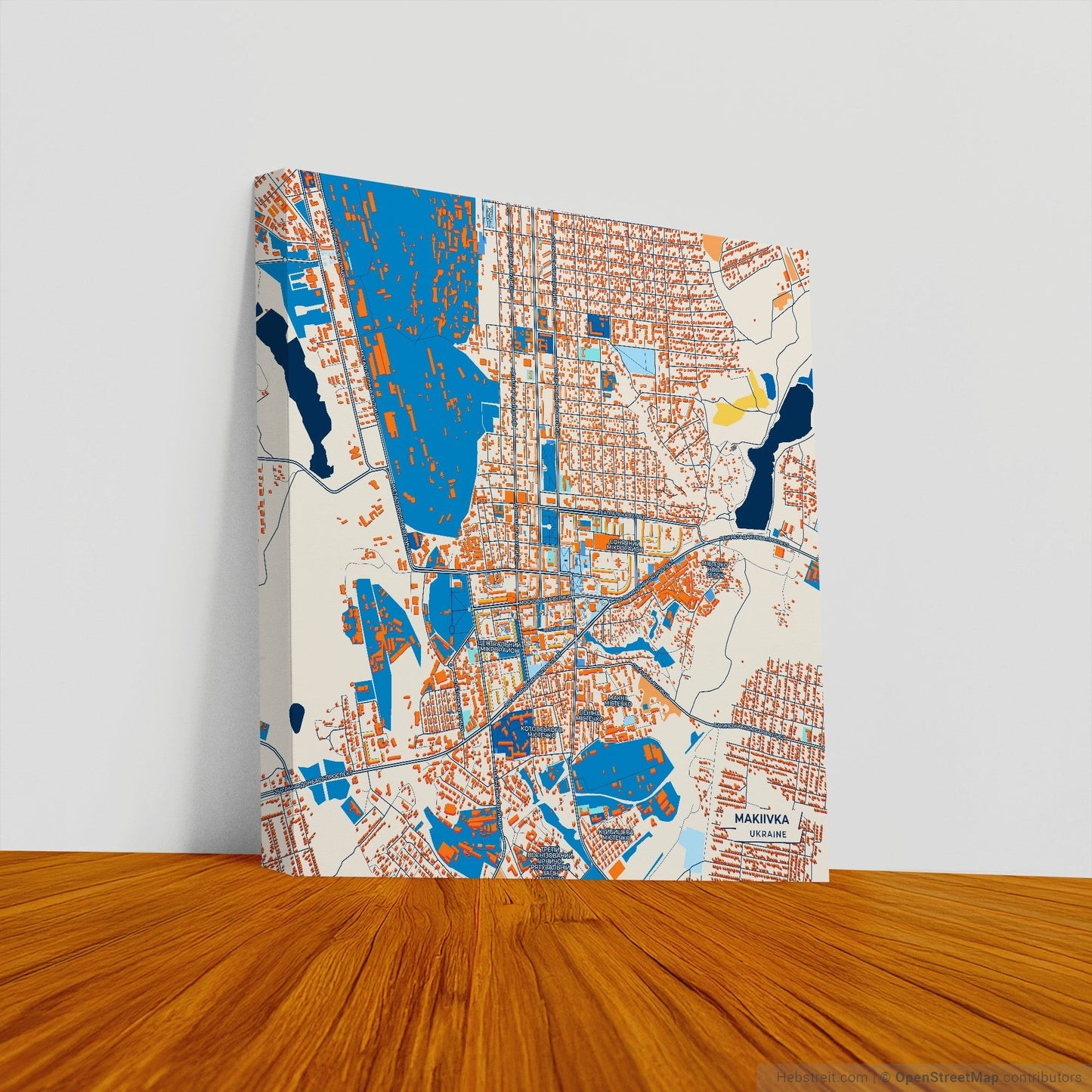 Макіївка Ukraine Colorful City Map Canvas Print