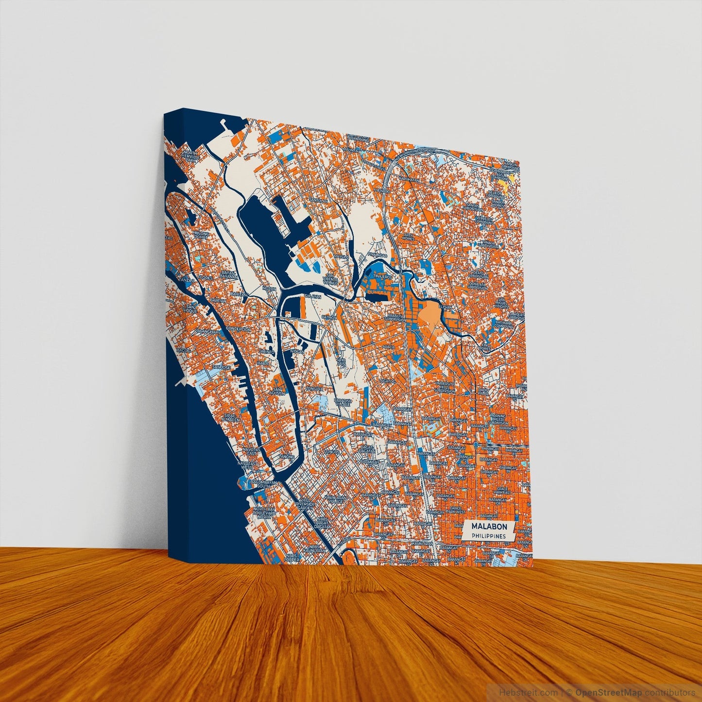 Malabon Philippines Colorful City Map Canvas Print
