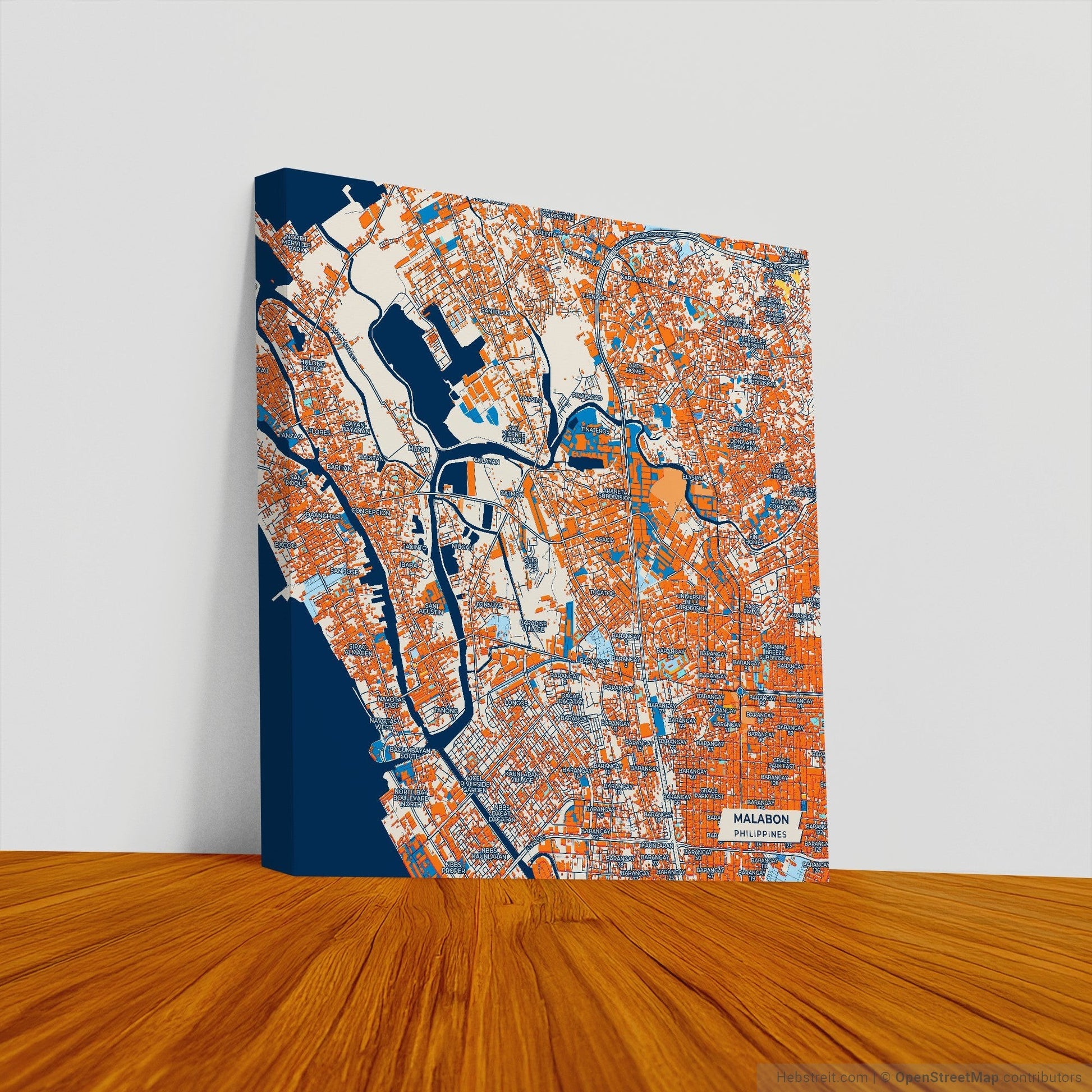 Malabon Philippines Colorful City Map Canvas Print