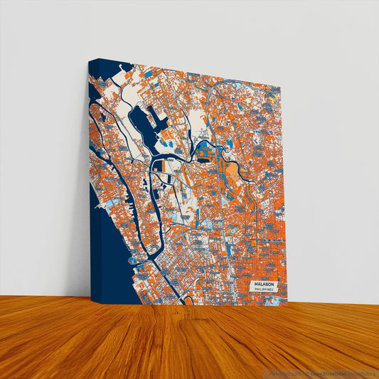 Malabon Philippines Colorful City Map Canvas Print