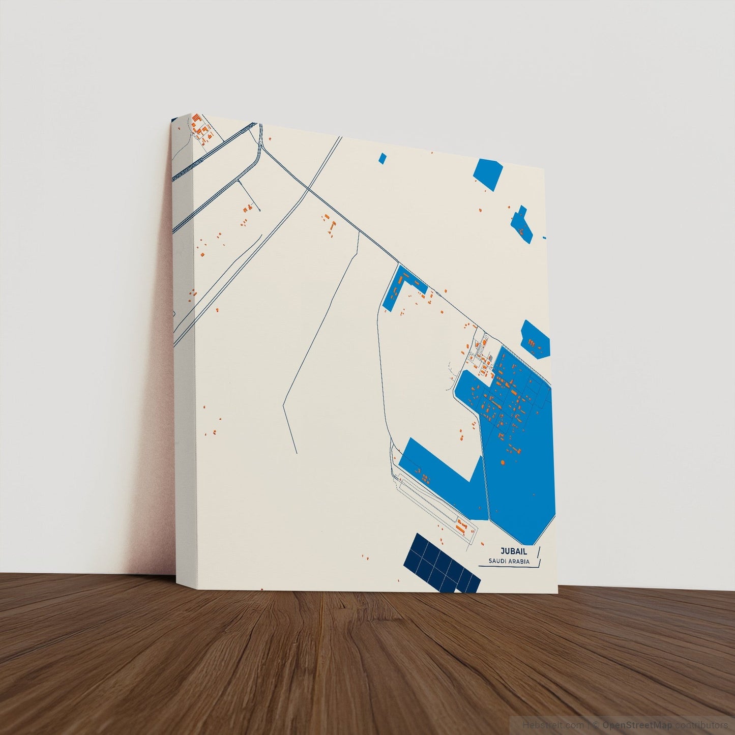 Jubail Saudi Arabia Colorful City Map Canvas Print
