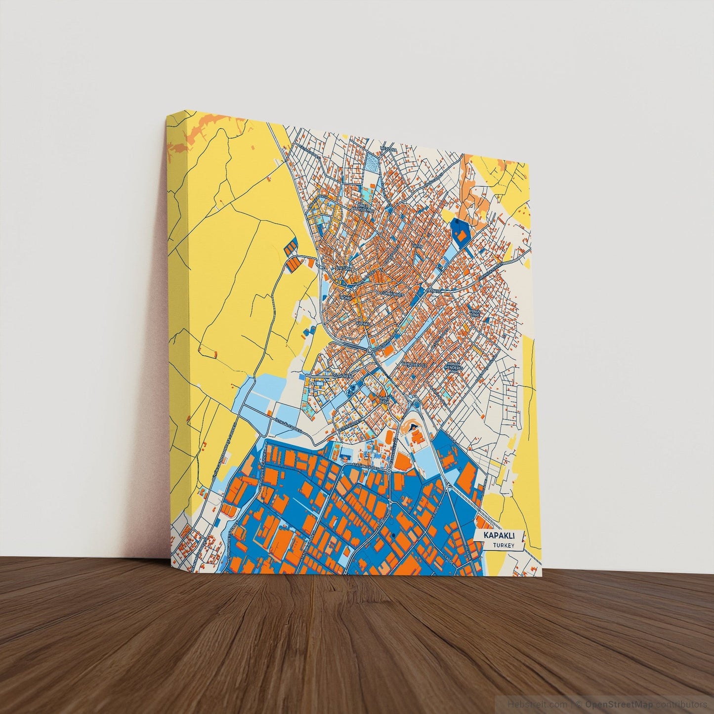 Kapakli Turkey Colorful City Map Canvas Print