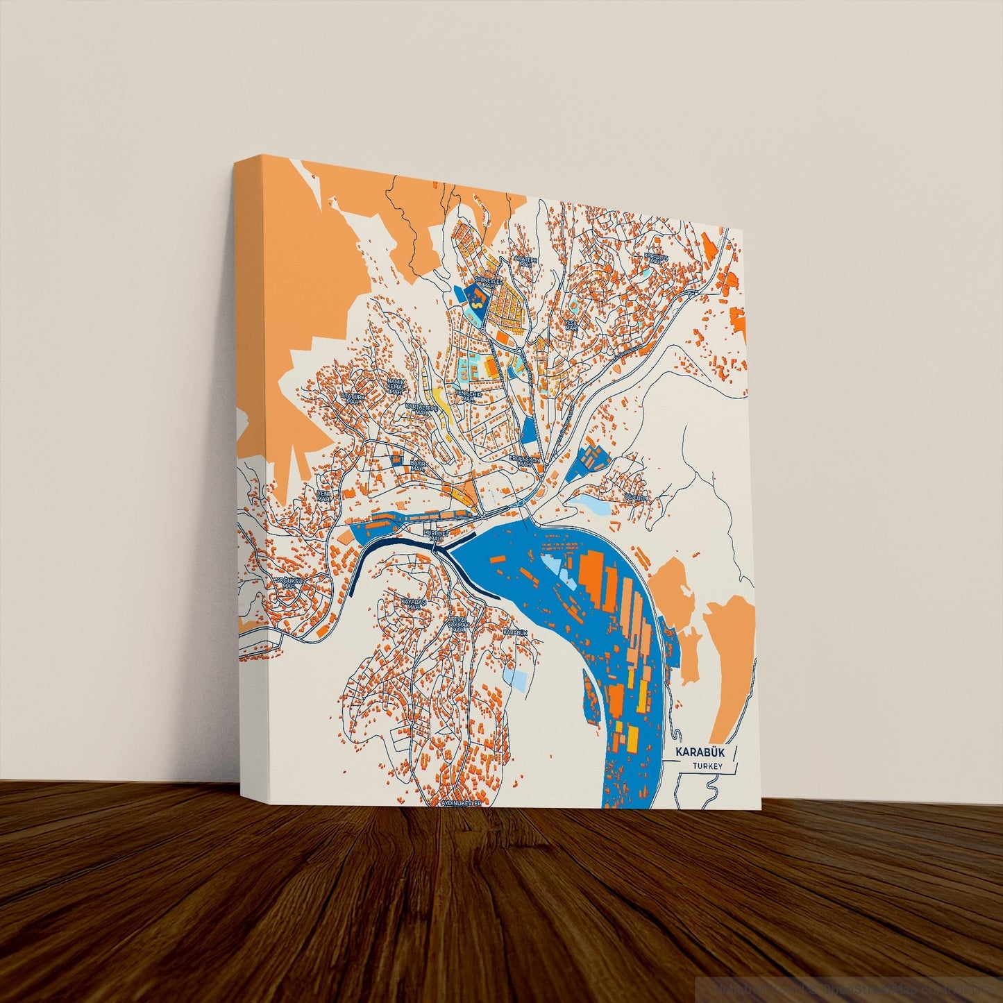Karabük Turkey Colorful City Map Canvas Print