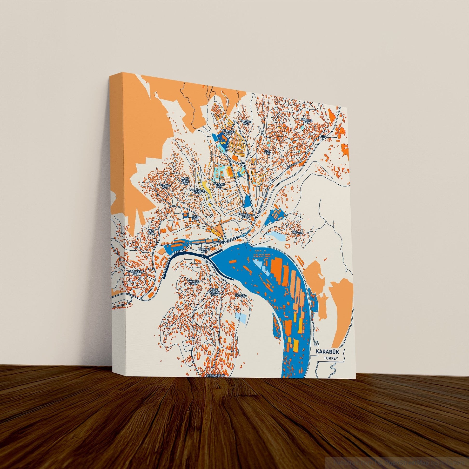 Karabük Turkey Colorful City Map Canvas Print