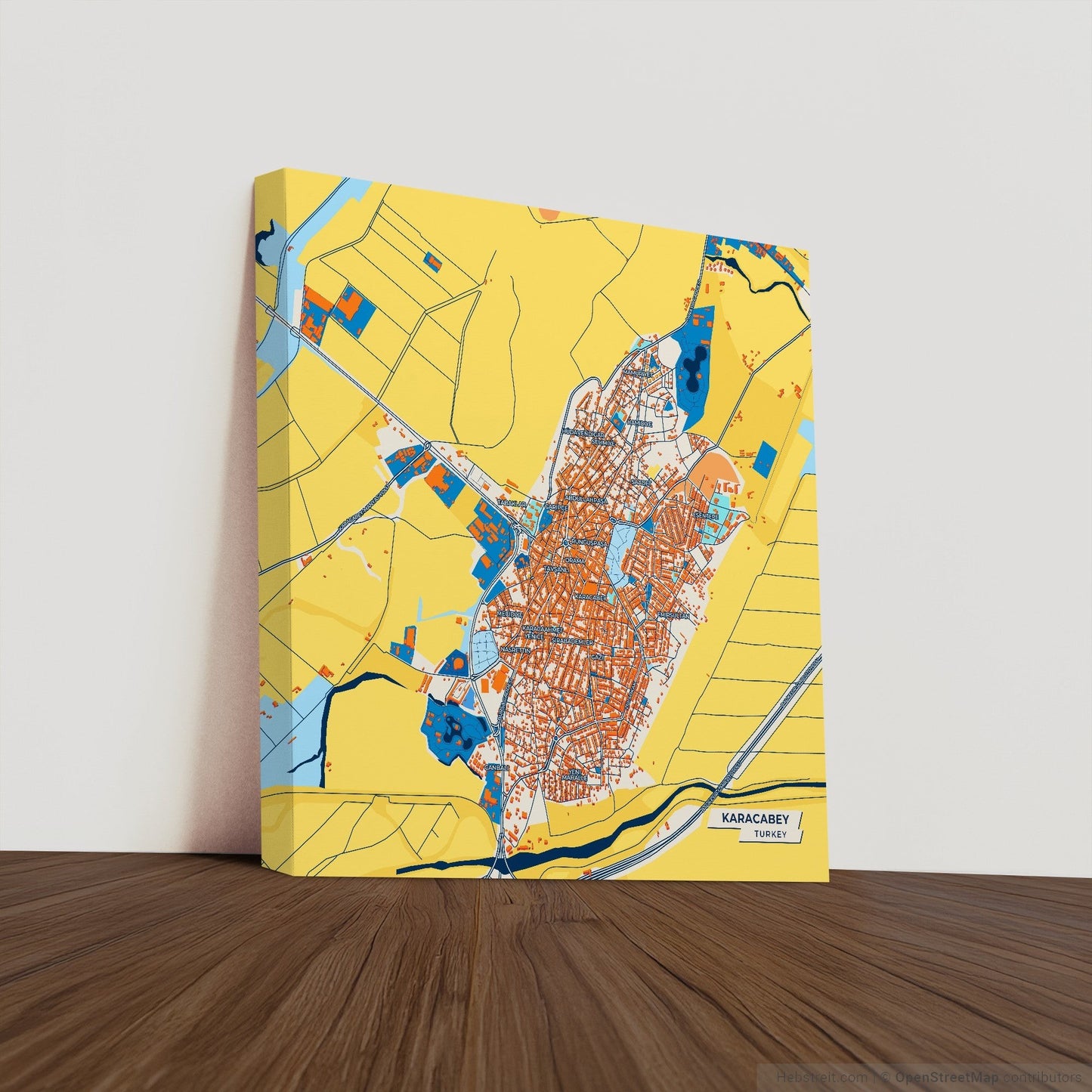Karacabey Turkey Colorful City Map Canvas Print