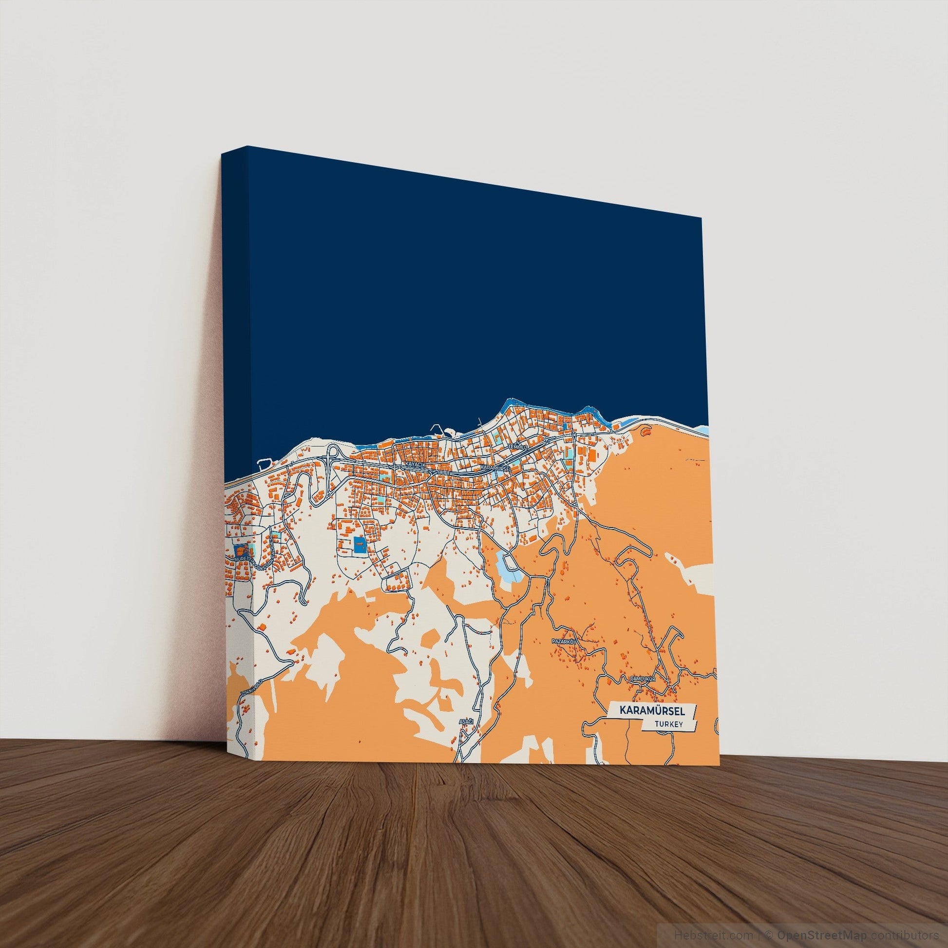 Karamürsel Turkey Colorful City Map Canvas Print