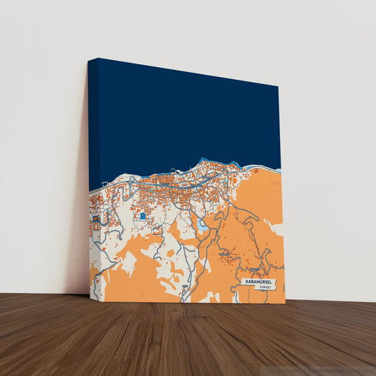 Karamürsel Turkey Colorful City Map Canvas Print