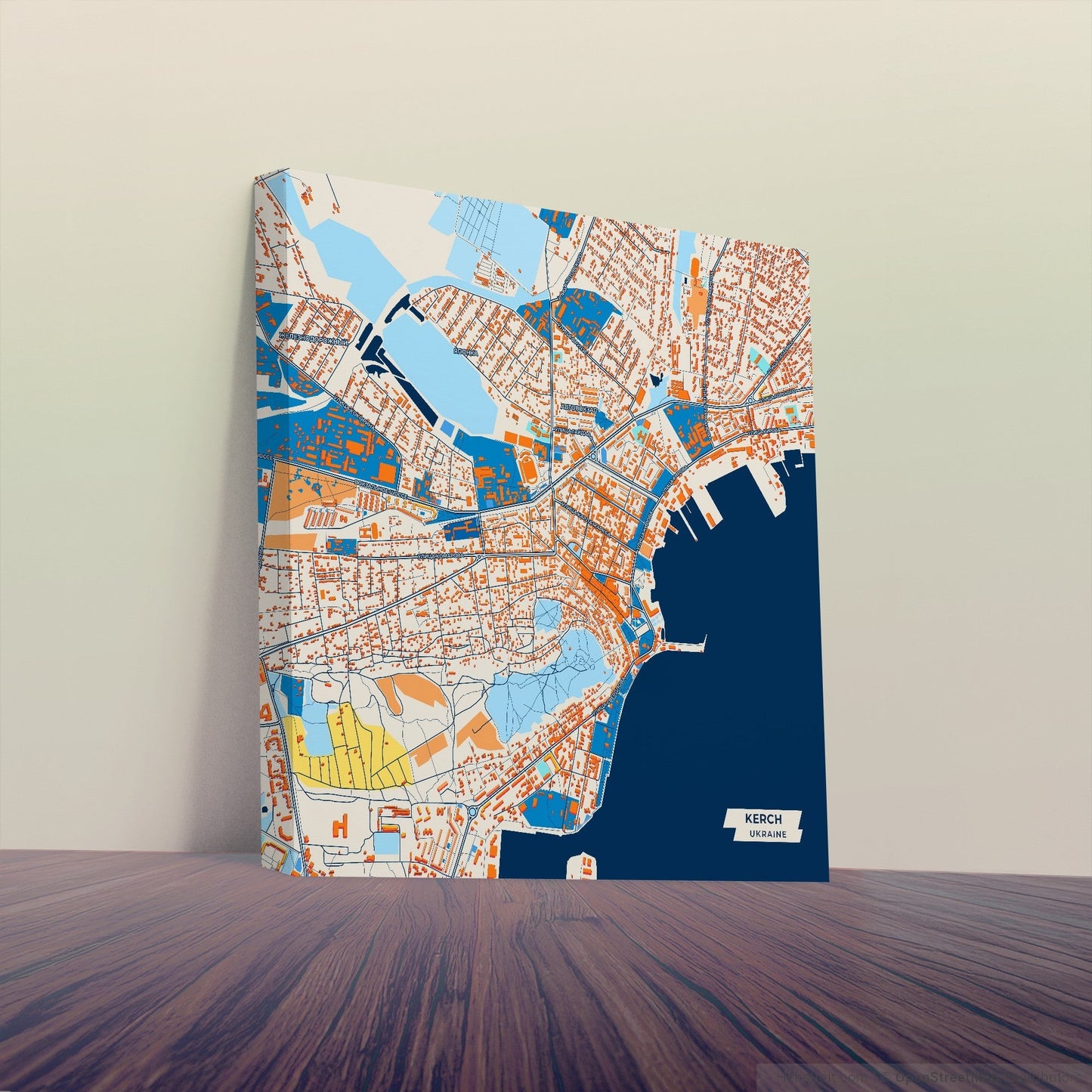 Керч Ukraine Colorful City Map Canvas Print