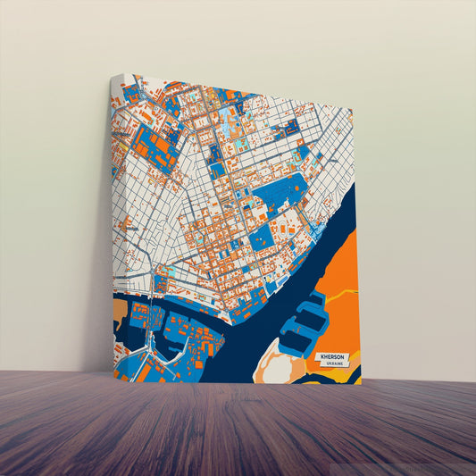 Херсон Ukraine Colorful City Map Canvas Print