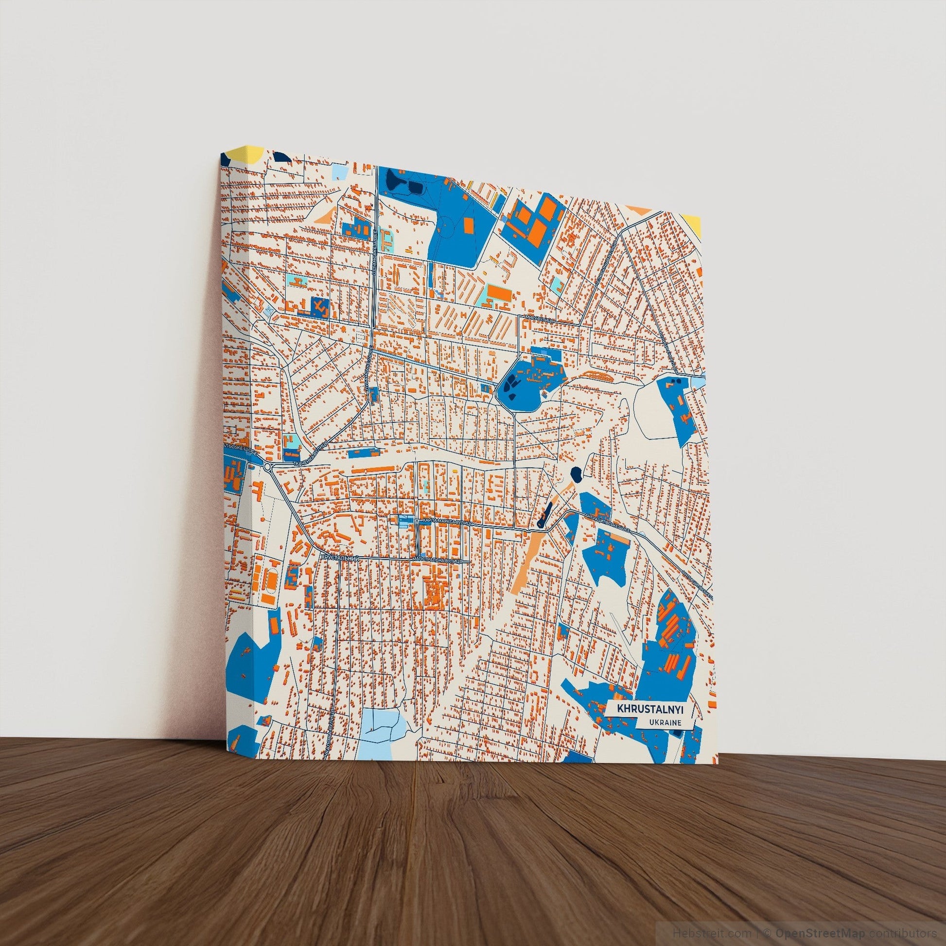 Хрустальний Ukraine Colorful City Map Canvas Print