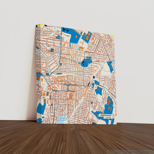 Хрустальний Ukraine Colorful City Map Canvas Print