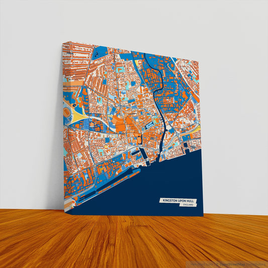 Kingston Upon Hull England Colorful City Map Canvas Print