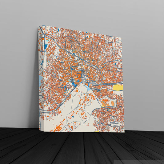 Kirikkale Turkey Colorful City Map Canvas Print