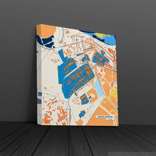 Кирово-Чепецк Russia Colorful City Map Canvas Print