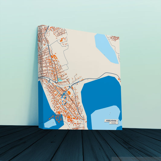 Киселевск Russia Colorful City Map Canvas Print