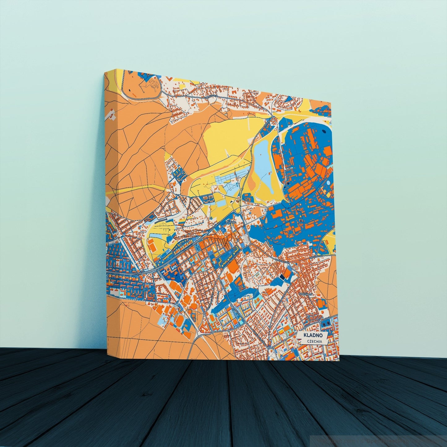 Kladno Czechia Colorful City Map Canvas Print