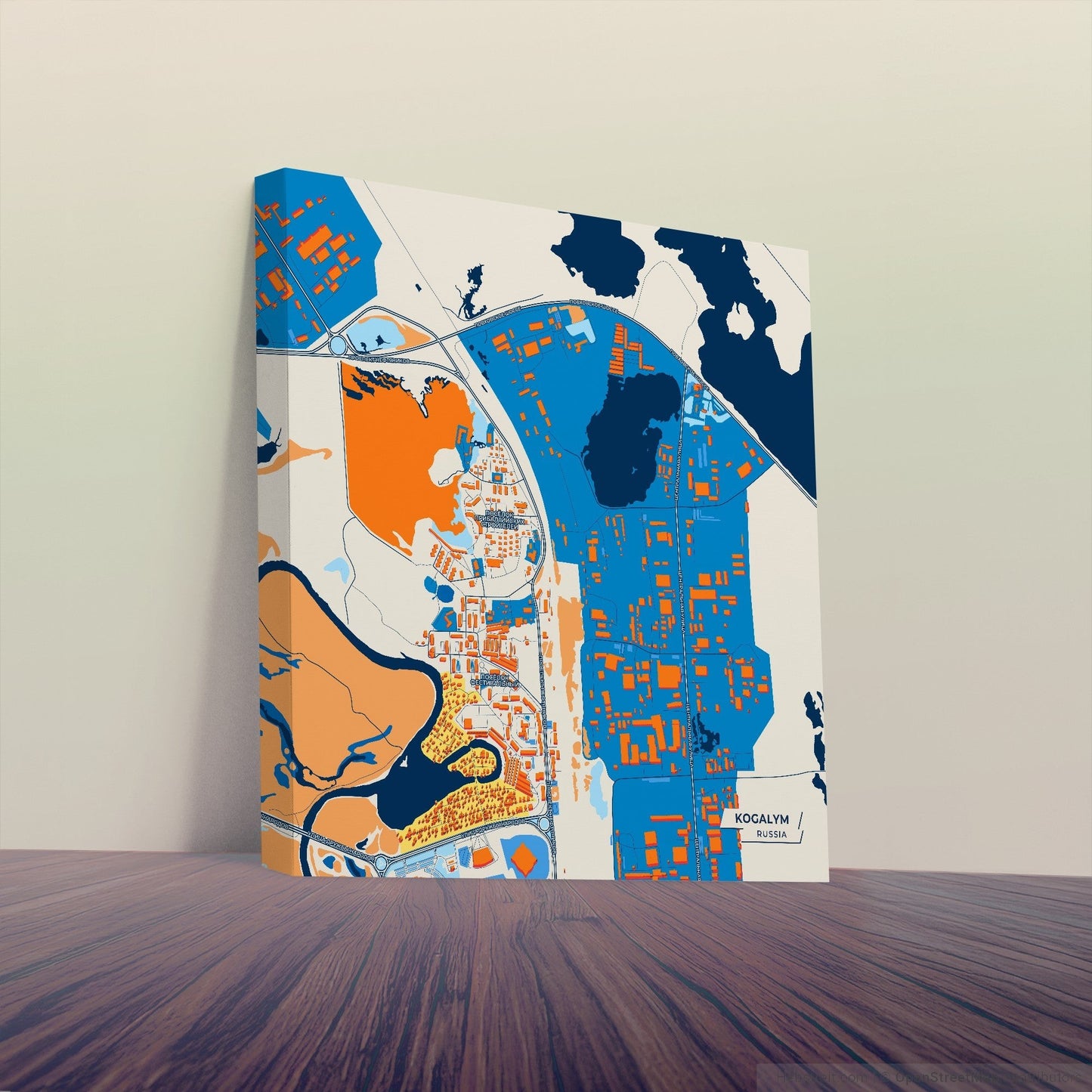 Когалым Russia Colorful City Map Canvas Print