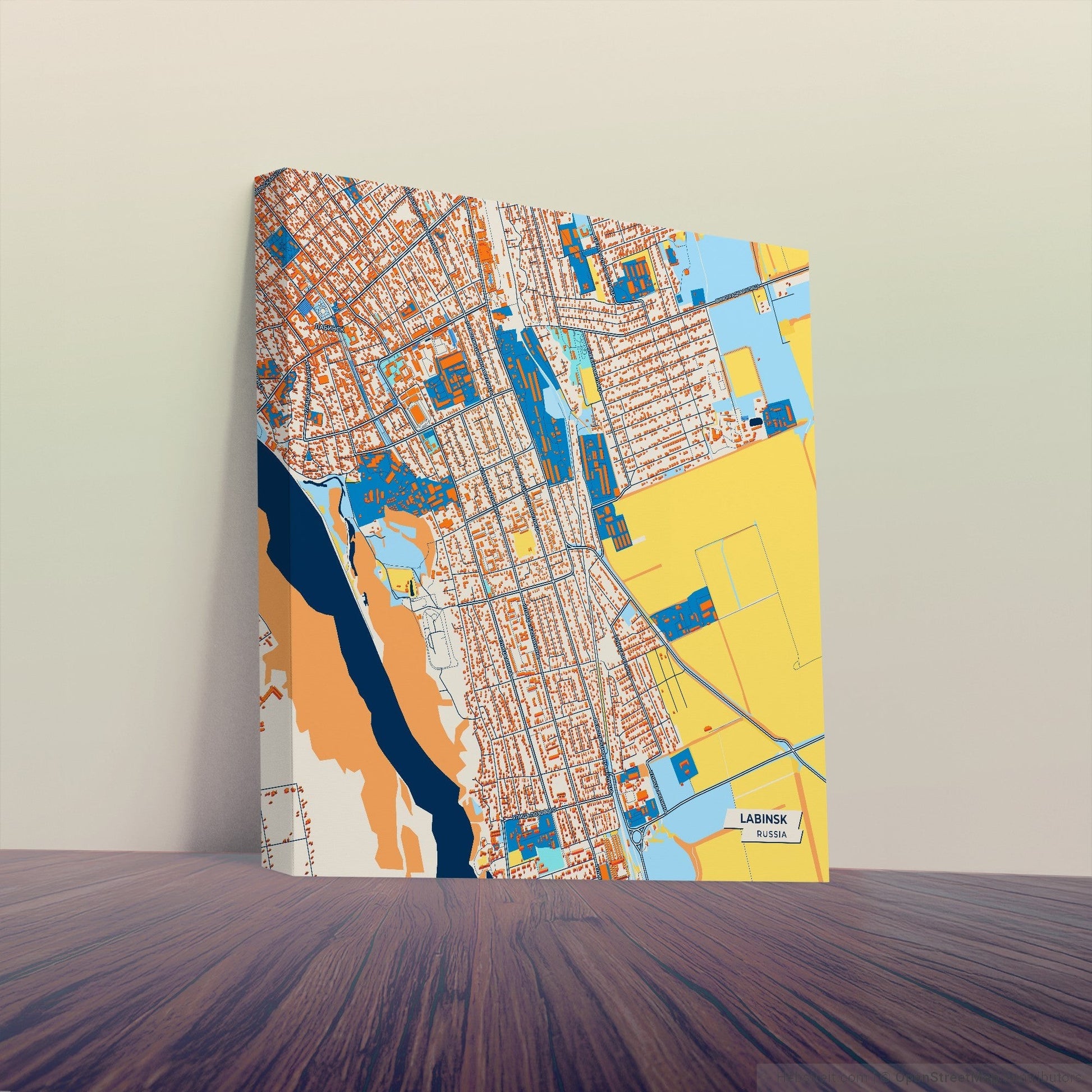 Лабинск Russia Colorful City Map Canvas Print