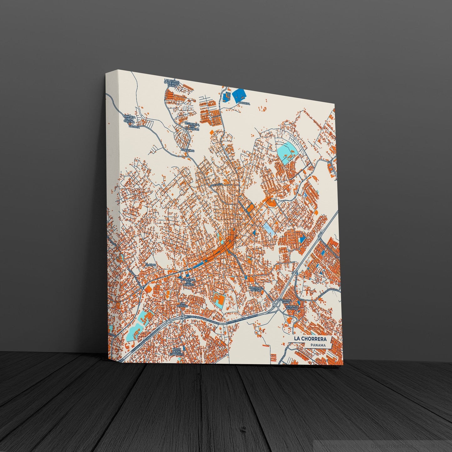 La Chorrera Panama Colorful City Map Canvas Print