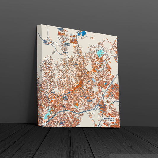 La Chorrera Panama Colorful City Map Canvas Print