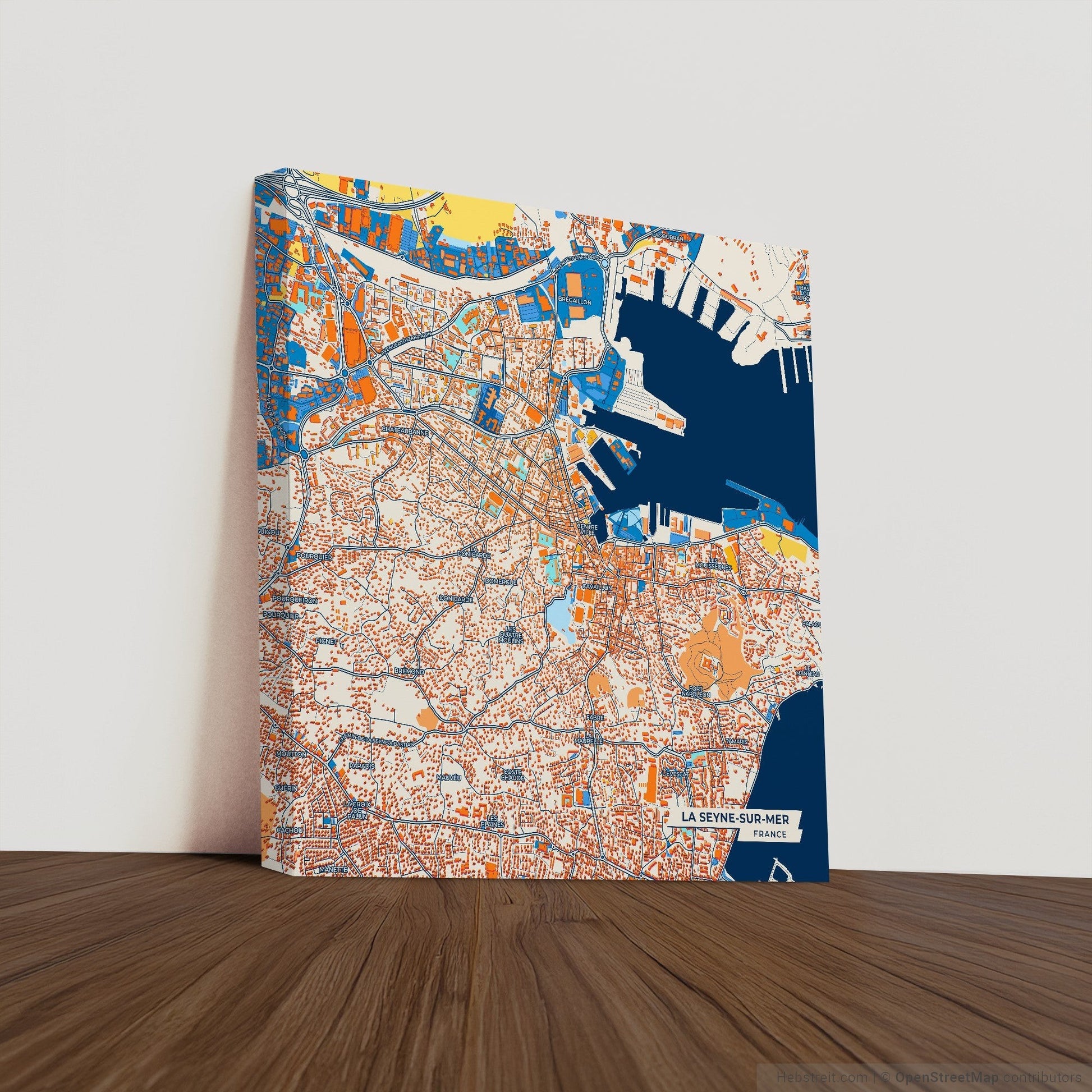 La Seyne-Sur-Mer France Colorful City Map Canvas Print