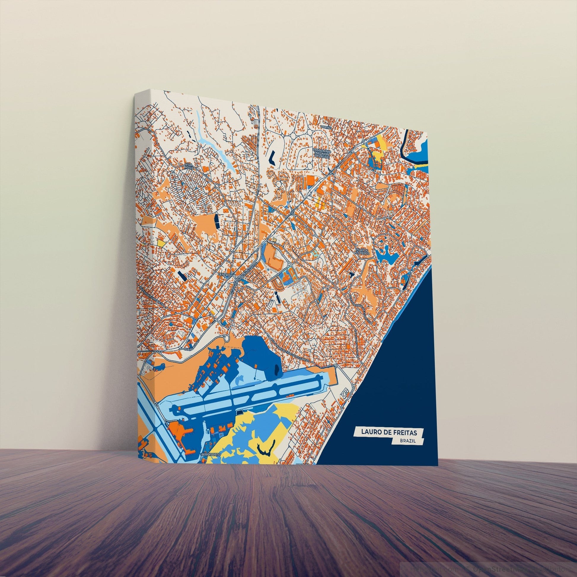 Lauro De Freitas Brazil Colorful City Map Canvas Print