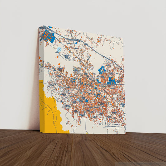 La Vega Dominican Republic Colorful City Map Canvas Print