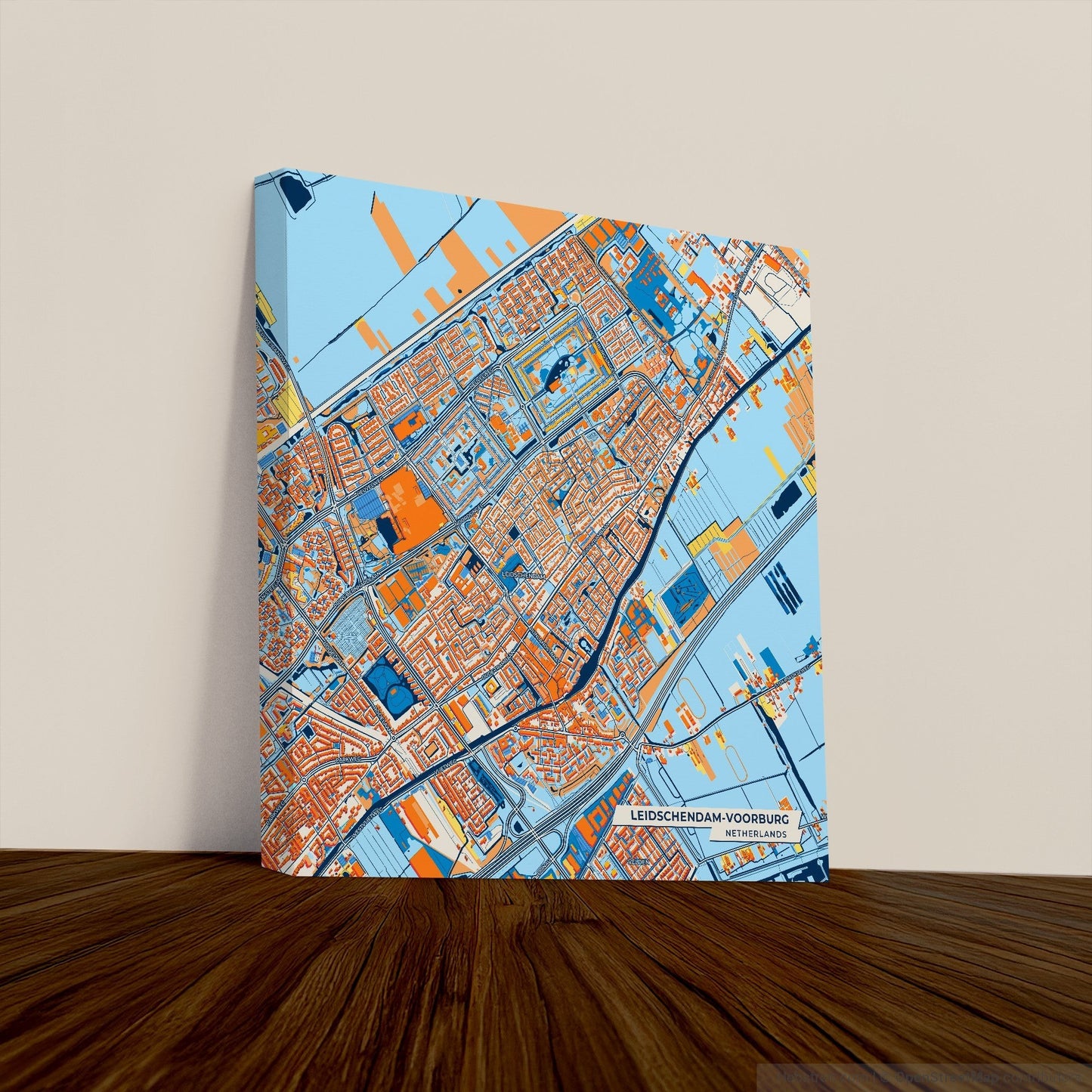 Leidschendam-Voorburg Netherlands Colorful City Map Canvas Print