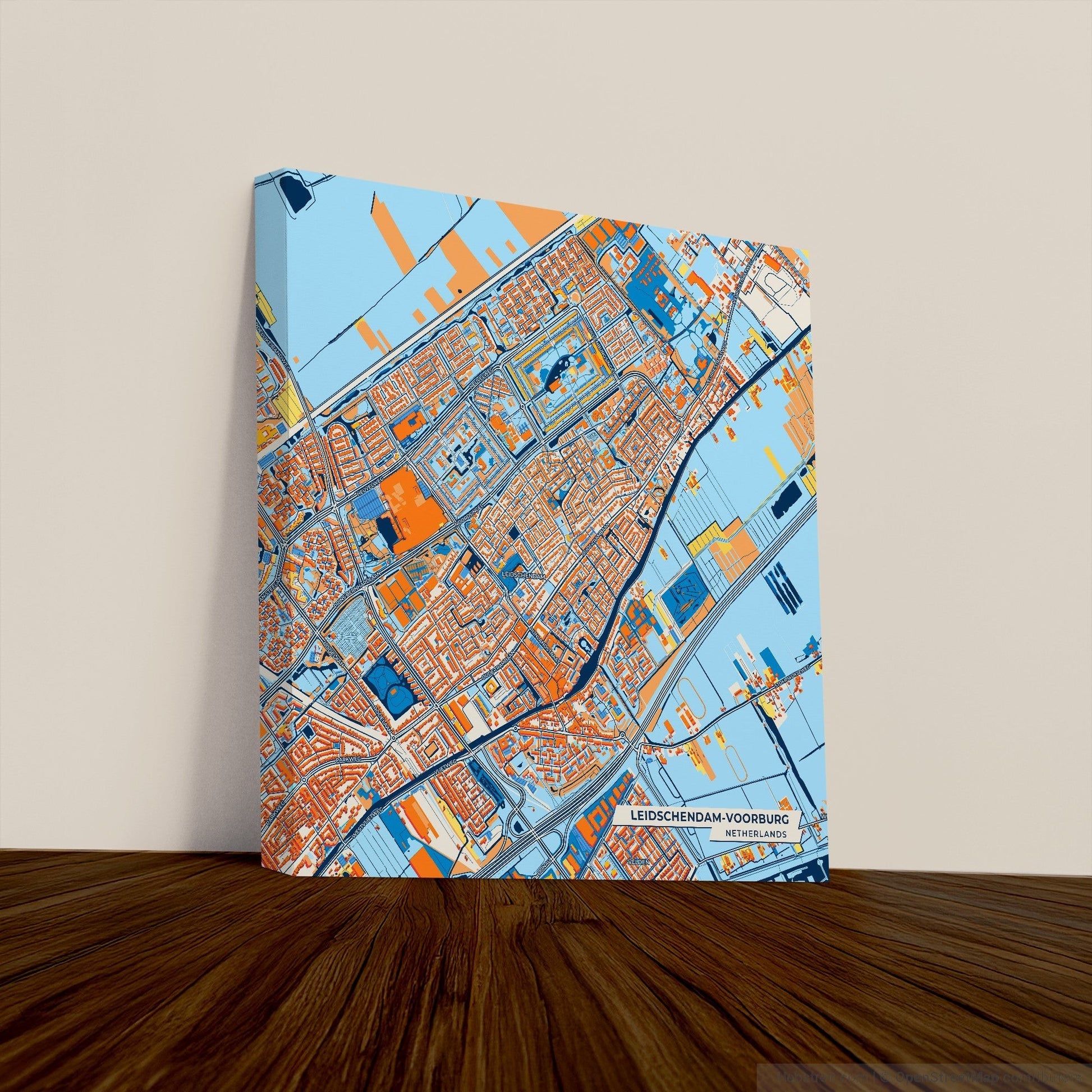 Leidschendam-Voorburg Netherlands Colorful City Map Canvas Print