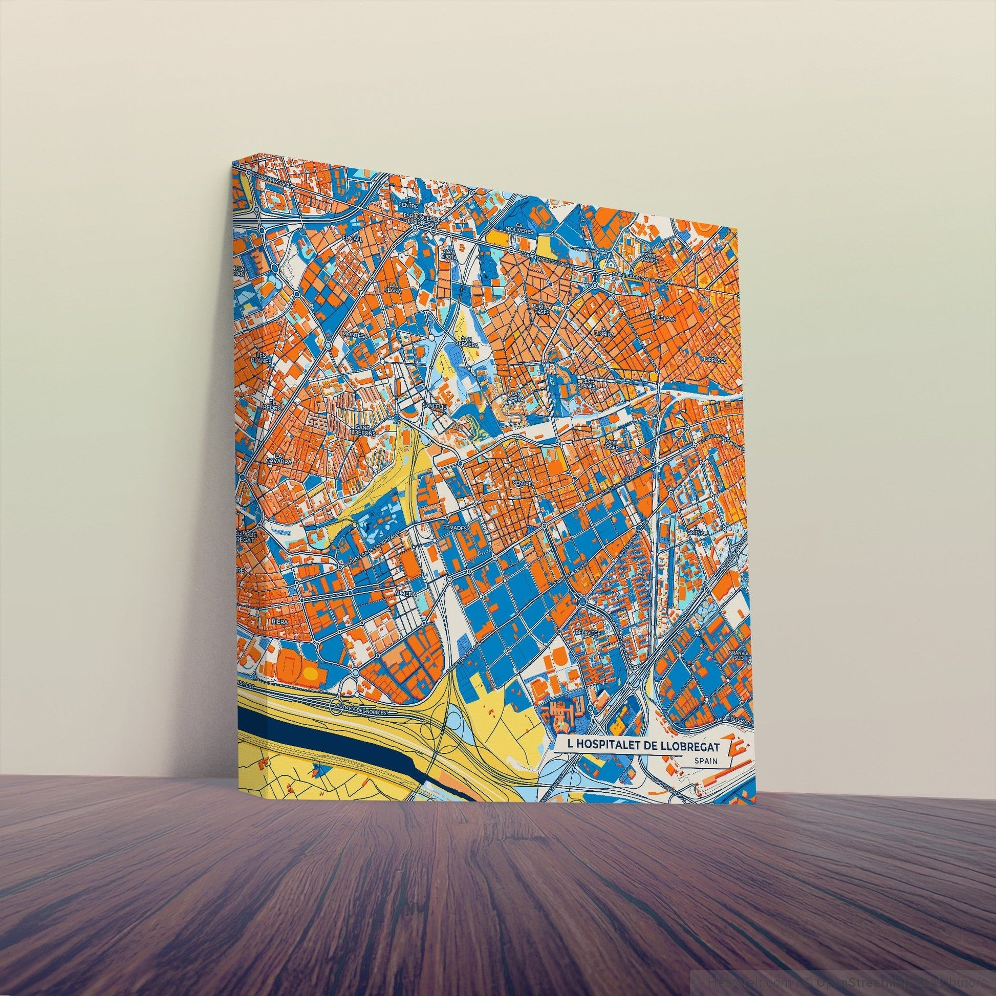 L Hospitalet De Llobregat Spain Colorful City Map Canvas Print